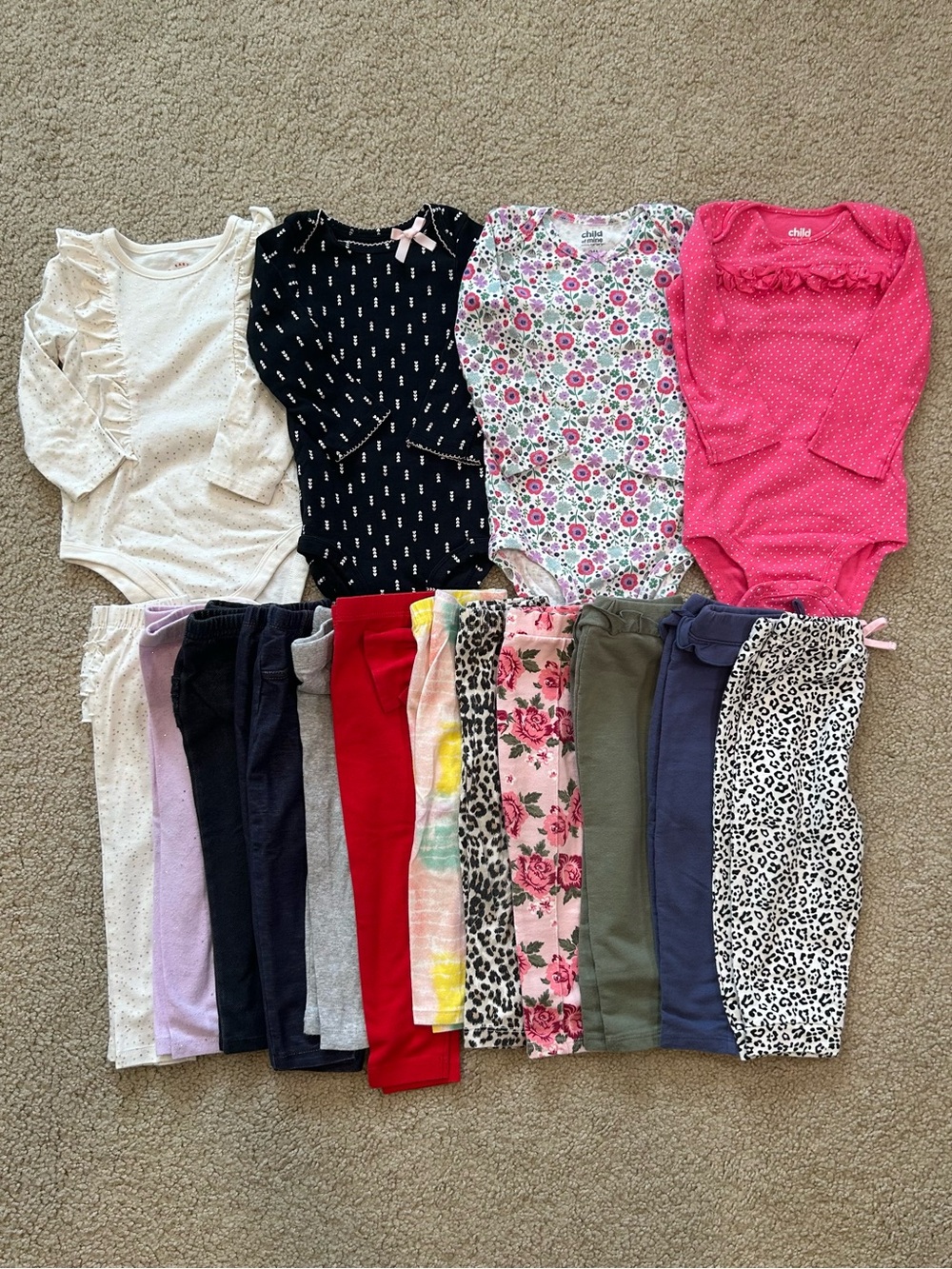 Baby Girl Bodysuit & Legging Bundle Size 12-18 Months